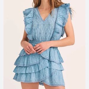 LoveShackFancy Corelli Ruffled Mini Dress